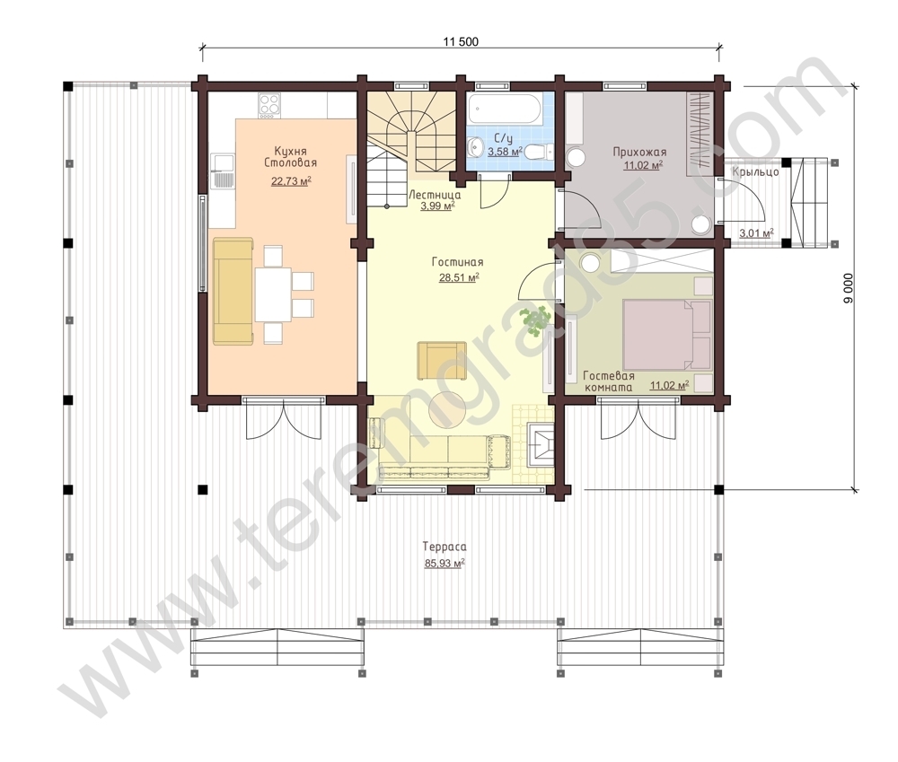 Красавино 230 м2 План 1 этажа